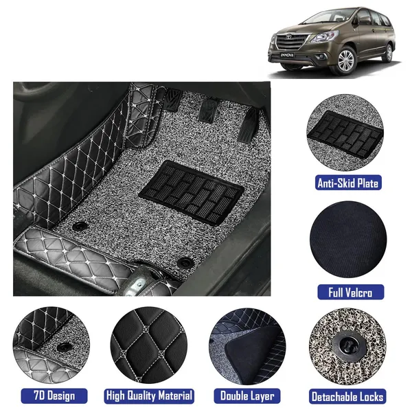 7D Car Mat Faux Leather for Toyota Innova – 8 Seater