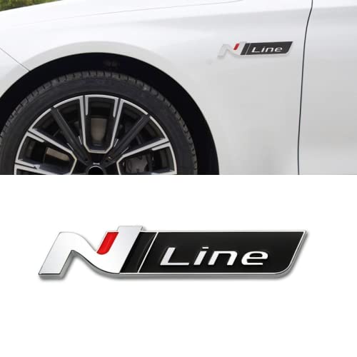 NLine Metal Sticker Trunk Fender Badge for i20 Verna Tucson All Cars- 11.5cm x 2