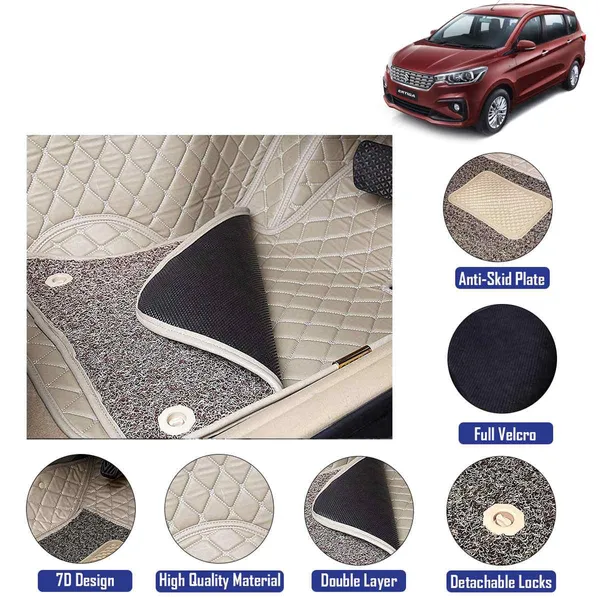 7D Floor Mats Suitable For Maruti Suzuki Ertiga