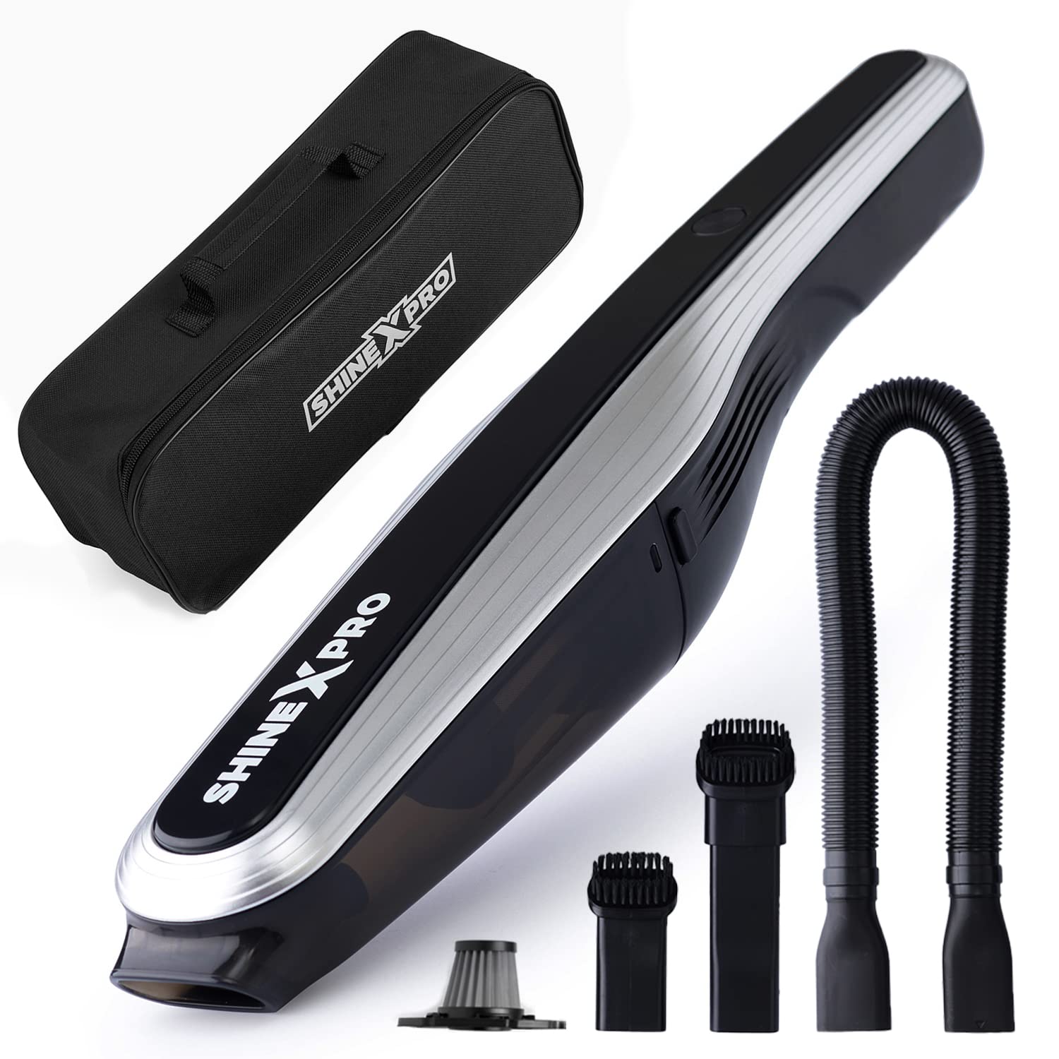 ShineXPro Cordless Car Vacuum Cleaner DualGear Motor with 3 Inbuilt Li-Ion Batte