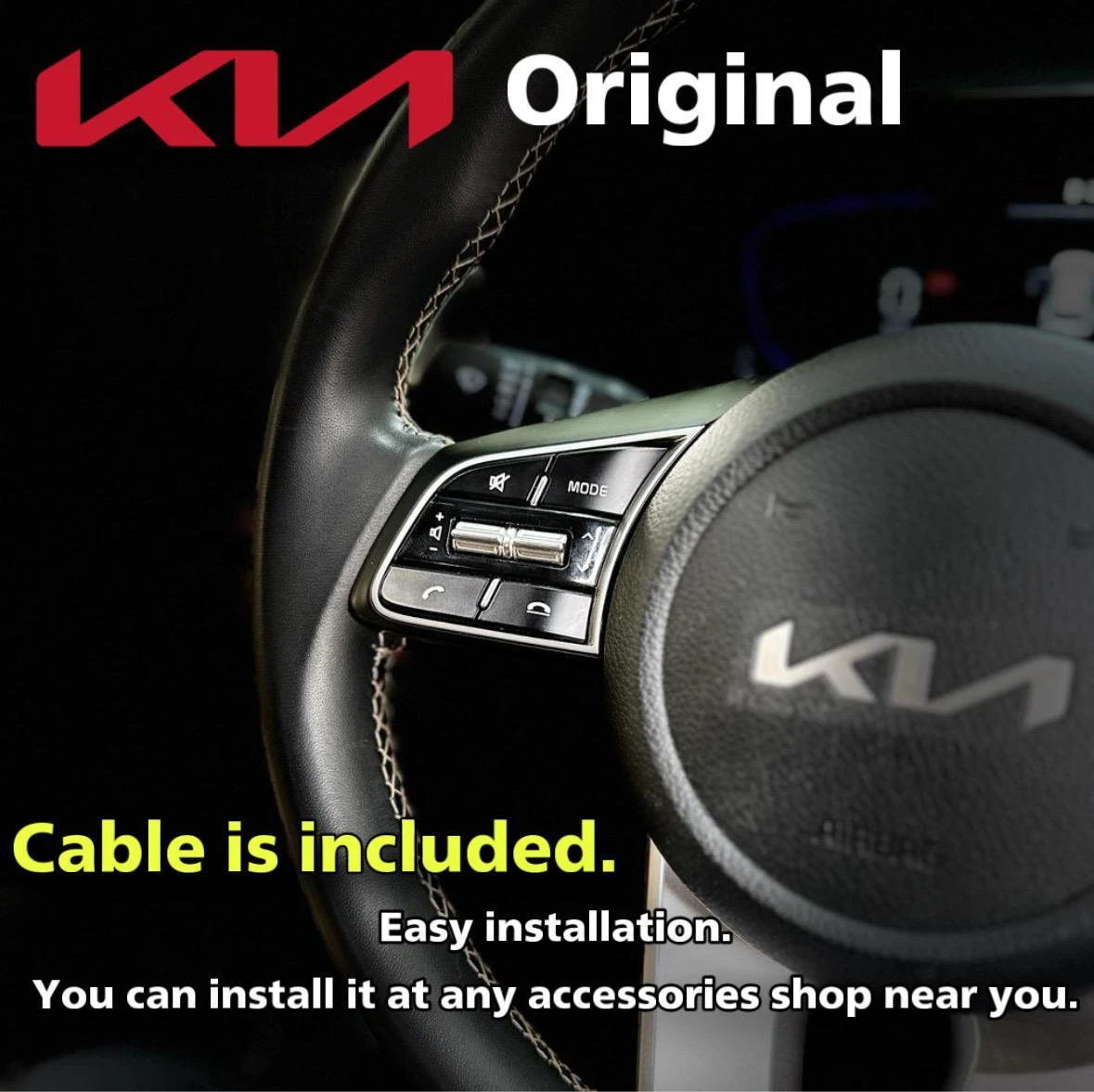 Kia Seltos Convenience Kit: Steering Audio Controls + Cruise Control, Plug & Play, Free Cable Included